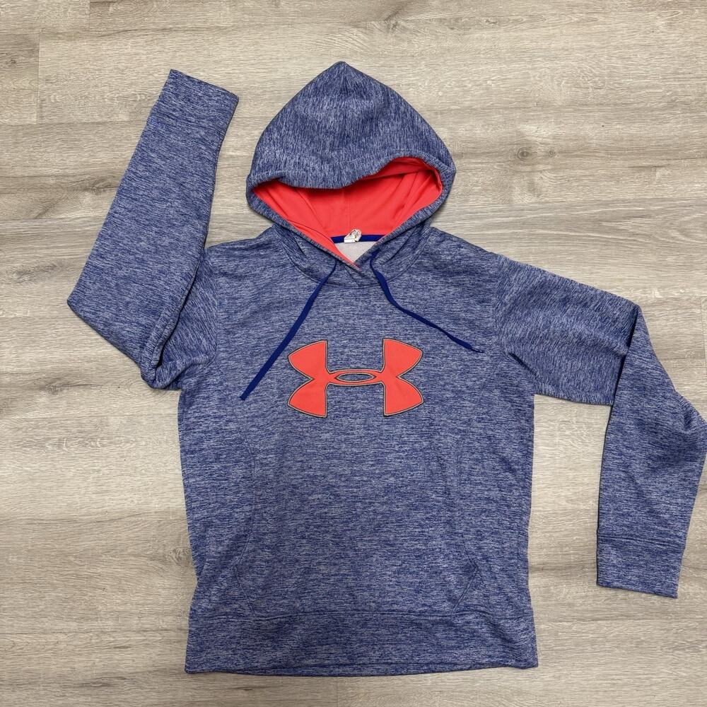 Under Armour Hoodie Womens M Medium Storm Heather Purple Hot Pink Pullover